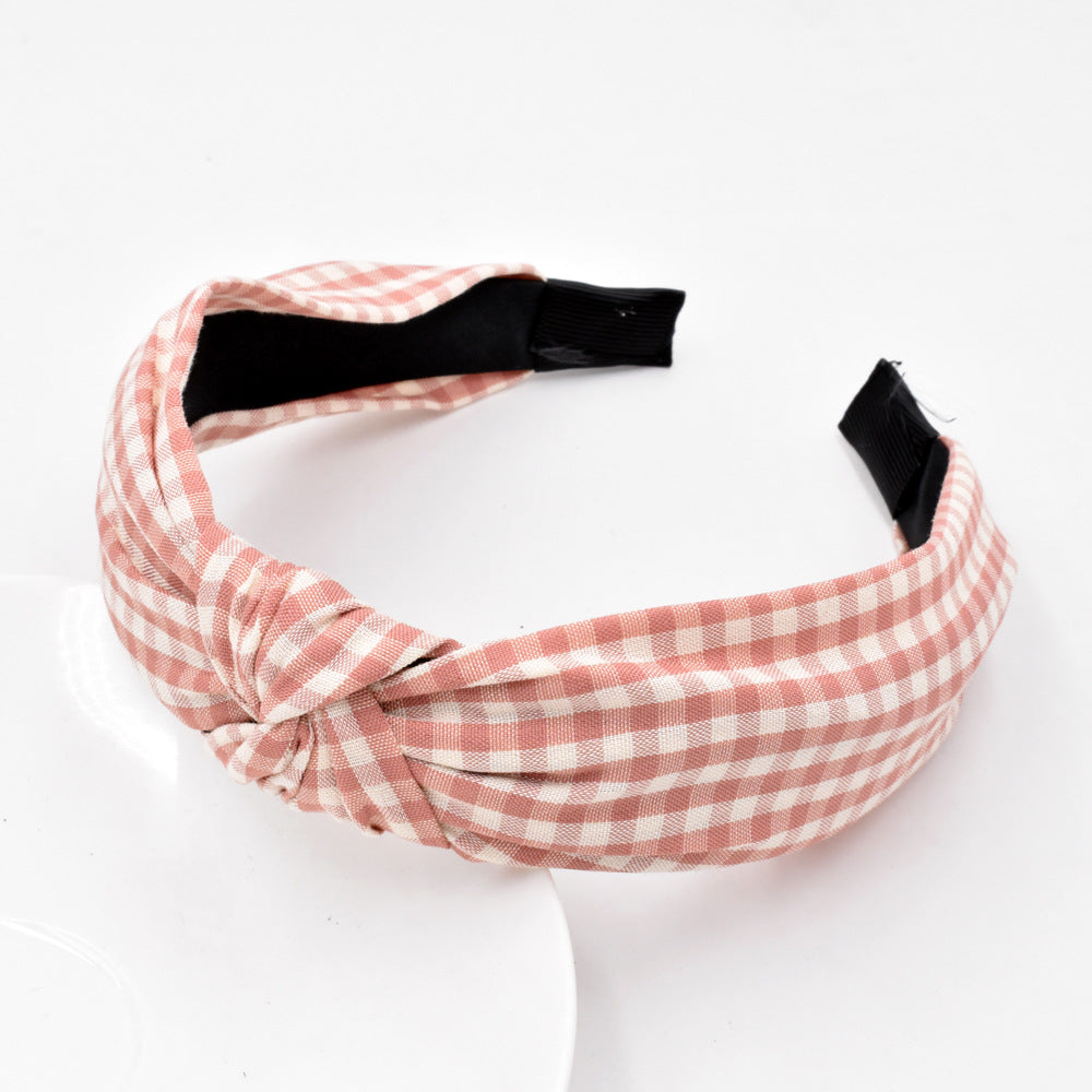 Wholesale Classic Vintage Plaid Autumn/Winter Fabric Headband